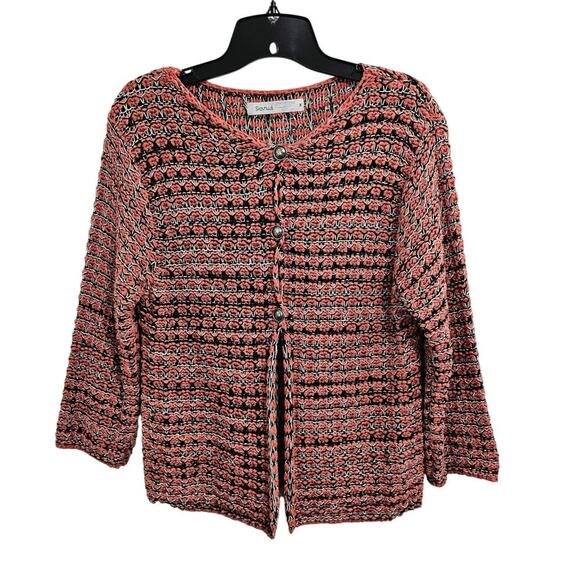 Skovhuus Womens Stripped Sweater Cardigan Denmark Pink Size Medium - Picture 1 of 6